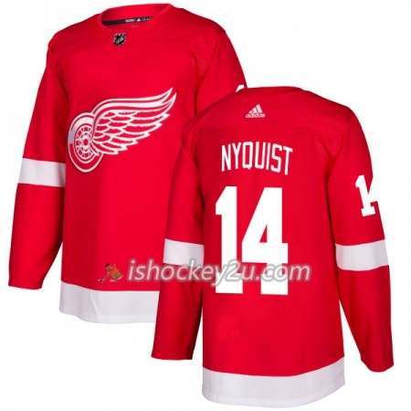 Mænd NHL Detroit Red Wings Trøje Gustav Nyquist 14 Adidas 2017-2018 Rød Authentic